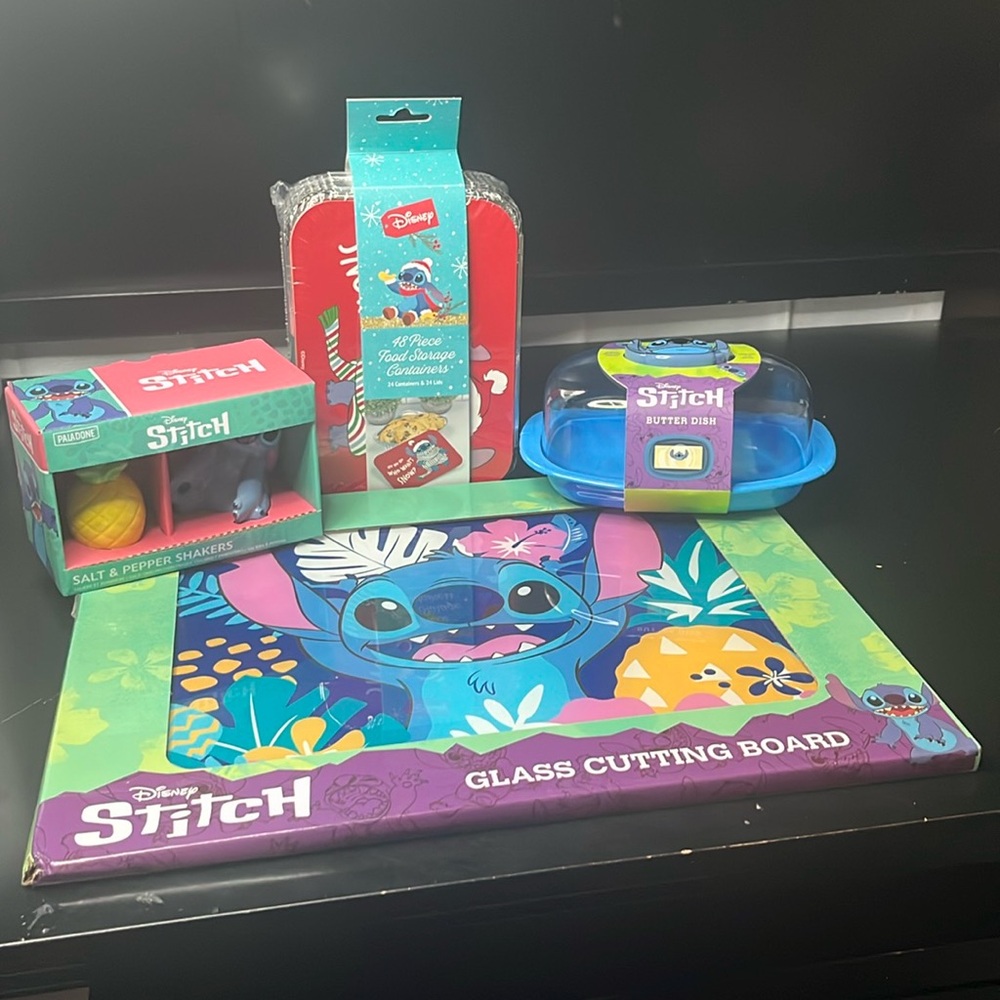 Disney Stitch Kitchen Collection 4 Piece Lot Bundle ALL NEW